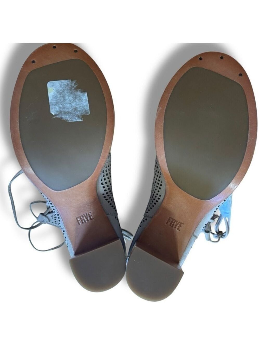 NWOB Frye Taupe Tan Perforated Ghillie Corset Lace Up Booties Size 8M - Picture 6 of 10